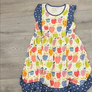 Polka Dot Apple Print Kids Dress